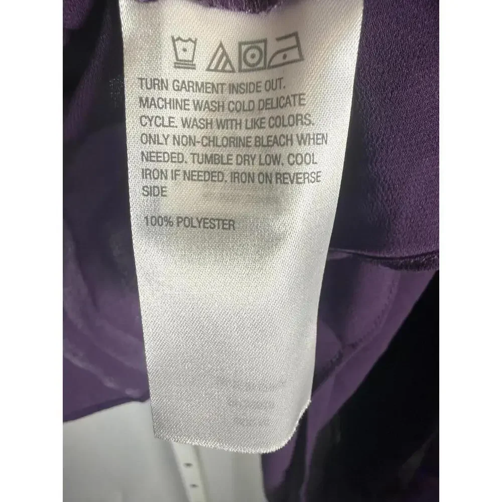 NWT G by Giuliana Women's Black Label Chiffon Poncho Velour Trim Purple Size XS - Picture 5 of 8